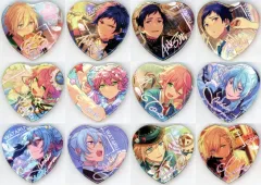 【中古】バッジ・ピンズ 全12種セット 「あんさんぶるスターズ! 願望ホログラムハート缶バッジ fine」 中国限定