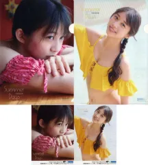 【中古】クリアファイル(女性アイドル) 牧野真莉愛(モーニング娘。’18)/赤・黄水着 A4クリアファイル+2L写真2枚セット 「Summer Days」 Hello! Projectオフィシャルショップ限定