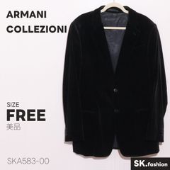 48/L ARMANI COLLEZIONI 4つボタン ベロア ジャケット 黒 - メルカリ