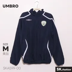 美品 UMBRO アウター 配色ライン メッシュ裏地 刺繍 ハーフジップ プルオーバージャケット