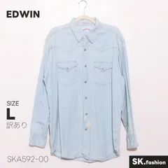 訳あり EDWIN トップス デニム生地 スナップボタン仕様 胸フラップポケット付き　日本製 ウエスタンデザイン 長袖シャツのサムネイル