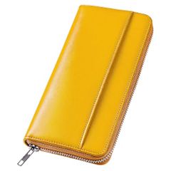 錢包 男士 栃木皮革 長夾 本革 大容量 拉鍊式 一流錢包職人製作 女士錢包 錢包 牛皮 零錢包 錢包 簡約 素面 男性 紳士用 時尚 男女通用 父親節 母親節 熱門品牌 禮物(黃色)Y