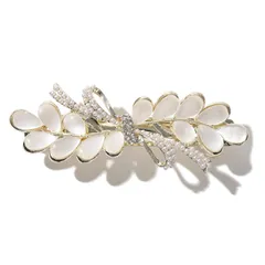 [TIGLOSS] バレッタ ヘアアクセサリー 結婚式 お呼ばれ 大きめ パール 髪留め 髪飾り 和装 ヘアピン ヘアクリップ まとめ髪 おしゃれ 大人（タイプC） [タイプCゴールド]