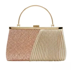 [Electric Circus] パーティーバッグ 長財布 ご祝儀や香典も入る 冠婚葬祭 フォーマル レトロ クラッチバッグ 結婚式 和装 着物 (ピンクゴールド) [ピンクゴールド]