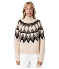 オールセインツ レディース アウター ニット・セーター AllSaints Tara Jumper Chalk WhiteGrey ホワイトのサムネイル