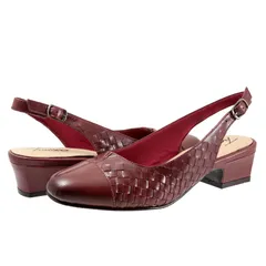 トロッターズ レディース シューズ ヒール Trotters Dea Woven Dark Red レッド