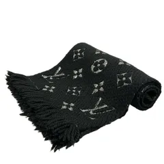 LOUIS VUITTON(ルイヴィトン) マフラー美品  エシャルプ・ロゴマニア シャイン M75833 ノワール ウール、シルク