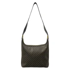 CELINE(セリーヌ) ショルダーバッグ マカダム柄 ダークブラウン×ブラウン サークルロゴ/ワンショルダー レザー