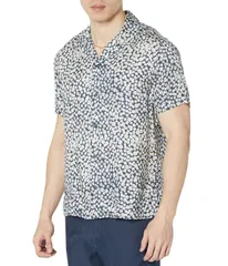 ジョンバルベイトス メンズ トップス シャツ John Varvatos Danny Short Sleeve Camp Shirt W706Z1 Officer Blue ブルー