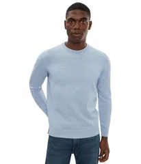 バブアー メンズ アウター ニット・セーター クルーネック コットン Barbour Pima Cotton Crew Neck Sweater Blue Haze ブルーのサムネイル