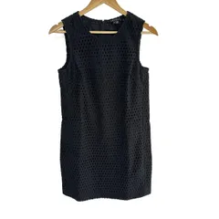 theory(セオリー) ワンピース サイズ4 S レディース - 黒×白 ノースリーブ/ロング