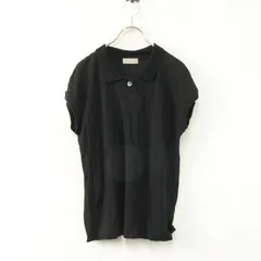 マーガレットハウエル MARGARET HOWELL リネン フレンチスリーブ  ポロシャツ 2｜ブラック トップス【2400014891256】のサムネイル