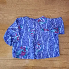 紬の　ゆったりブラウス　数回着用　着物リメイク