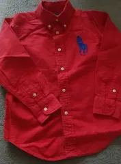 (BIG ロゴ) ポロ ラルフローレン キッズ シャツ レッド