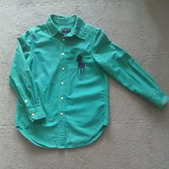 (BIG ロゴ) ポロ ラルフローレン キッズ シャツ 緑