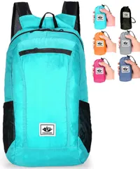 [motayu18] 使う時だけ 折りたたみ リュック 軽量 レディース 買い物 大容量 登山 防水 旅行 エコバッグ ポケッタブル (スカイブルー, フリー) [スカイブルー] [Free Size]