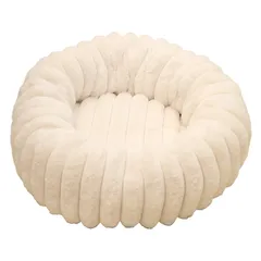 COZENTA 犬 ベッド 洗える 丸型 クッション オールシーズン 滑り止め ふわふわ 犬猫兼用 (アイボリー 70cm) [アイボリー] [70cm]のサムネイル