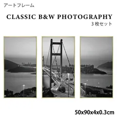 アートフレーム CLASSIC B&W PHOTOGRAPHY 3枚セット 50x90x4x0.3cm インテリア 額入り アート アートパネル リビング 玄関 プレゼント 飾る おしゃれ 壁掛け 絵 送料無料