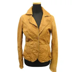 MANGO マンゴ Mng ラムレザー テーラード ジャケット ブレザー ブルゾン 羊革 M ベージュ レディース 古着 中古 USED