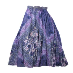 美品 ne Quittez pas ヌキテパ インド綿 スカート エスニック柄 花柄 ロング コットン マキシ丈 010391834SP パープル 紫 レディース 古着 中古 USED