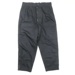 新品同様 is-ness イズネス コットンリネン カーゴパンツ ワイドテーパード ワークパンツ トラウザー イージーウエスト 46 黒 ブラック メンズ 古着 中古 USED