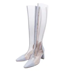 良品 MARYAM NASSIR ZADEH マリアムナッシアーザデー JUPITER BOOT ブーツ クリア PVC × レザー シューズ 靴 37/23.5 アイスブルー レディース 古着 中古 USEDのサムネイル