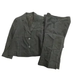 JOSEPH ジョセフ リネン セットアップ パンツ スーツ ストライプ テーラード ジャケット スラックス 36 グレー レディース 古着 中古 USED