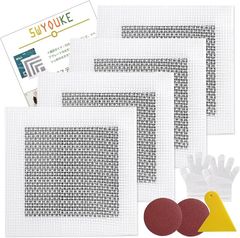 5WYOUKE 리페어 플레이트 4장 세트 15x15cm 알루미늄 메쉬 프레임 10x10cm 벽 구멍 보수 키트 취급 설명서