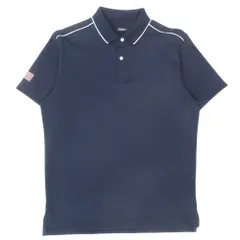 美品 TITLEIST タイトリスト スターズ＆ストライプス ゴルフウェア ポロシャツ カットソー 半袖 TLPMS117J サイズLL 紺 ネイビー メンズ 古着 中古 USED