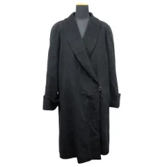 美品 CORDIER コルディア オーバー ガウン コート ショールカラー ジャケット ロング 肩パッド ウール SIZE40 ブラック レディース 古着 中古 USEDのサムネイル