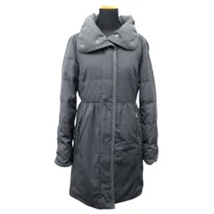 良品 PLST プラステ ダウンコート ロング ジャケット ブルゾン スタンドカラー パイピング SIZE2 グレー レディース 古着 中古 USED