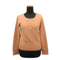 良品 Mademoiselle TARA マドモアゼルタラ タラジャーモン スパンコール フラワー ニット セーター ウール アンゴラ 38 ピンク レディース 古着 中古 USEDのサムネイル