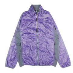 美品 adidas アディダス 中綿 ジャケット ブルゾン アウター 防寒 防風 フルジップ 切替 ナイロン ストレッチ CLIMA365 XO パープル メンズ 古着 中古 USED