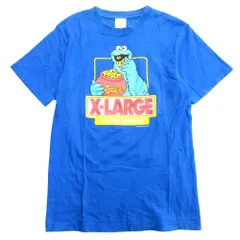 XLARGE × SESAME STREET S/S TEE COOKIE MONSTER クッキーモンスター Tシャツ プリント カットソー 半袖 S ブルー メンズ 古着 中古 USED