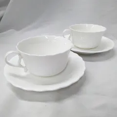 ☆NARUMI ナルミ カップ＆ソーサー 2客 Silky White シルキー ホワイト/Ladies Club   U626