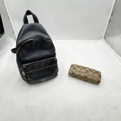 【❗️✨COACH人気セット✨❗️】ミニリュック＋シグネチャー眼鏡ケース✨レザー×定番柄✨
