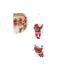 クリスマスラダーとサンタクロースクリスマスツリー飾り人形装飾品クリスマスパーティー部屋用長さ25cm×1人 (2体セット) 0
