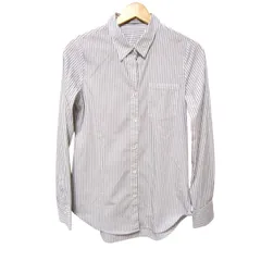 theory luxe(セオリーリュクス) 長袖シャツブラウス サイズ40 M レディース - 白×ライトグレー ストライプ