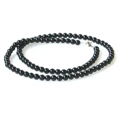 【新品】 [神戸宝光堂] 麗しく光る 直径 6mm オニキス 50cm/ 60cm ネックレス【留め金具合金ロジウムコート・ニューホック使用、便利！】 (50cm) 1
