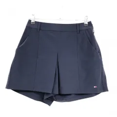 【美品】トミーヒルフィガー キュロットスカート ネイビー ウエスト後ゴム ロゴ刺しゅう レディース M ゴルフウェア Tommy Hilfiger Golf