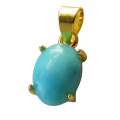 【新品】 [Jewelico] 天然 ターコイズ ネックレス トップ シルバー925 18KGP アリゾナ産 オーバル レディース ゴールド チェーン付き シンプル オーバル 1