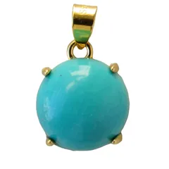 【新品】 [Jewelico] 天然 ターコイズ ネックレス トップ シルバー925 18KGP アリゾナ産 オーバル レディース ゴールド チェーン付き シンプル ラウンド シンプル 1