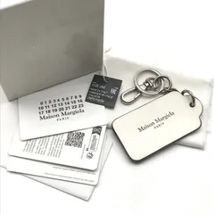 良品 Maison Margiela マルジェラ キーリング ブラック ホワイト ファッション小物 雑貨 服飾小物 箱付き k7689
