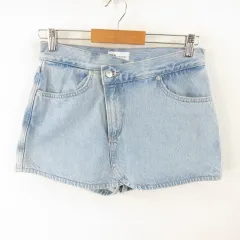 ザラ ZARA キュロットスカート ミニ デニム 水色 36 *T155