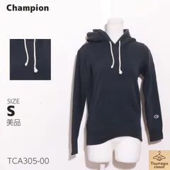 美品 Champion チャンピオン パーカー　長袖　ロゴ　刺繍　ポケット付き　ベーシック　綿100％ 　ネイビー　 【TCA305-00】 送料無料　古着　レディース