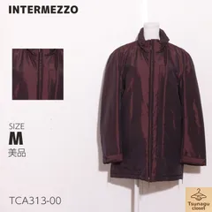美品 INTERMEZZO インターメッツォ ジャケット　長袖　ポケット付き　サテン生地　フロントファスナー 　ブラウン　 【TCA313-00】 送料無料　古着　レディースのサムネイル
