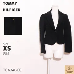美品 TOMMY HILFIGER トミーヒルフィガー ジャケット　長袖　日本製　ポケット付き　ボタン付き 　ブラック　 【TCA340-00】 送料無料　古着　レディースのサムネイル