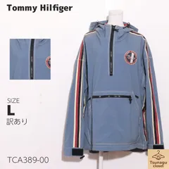 訳あり Tommy Hilfiger トミーヒルフィガー フードパーカー　長袖　ハーフジップ　ライン　刺繍　ポケット付き 　ブルー　 【TCA389-00】 送料無料　古着　レディースのサムネイル