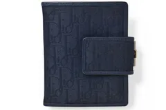 クリスチャンディオール がま口財布 Christian Dior 財布 トロッター ネイビー ヴィンテージ オールド【中古】