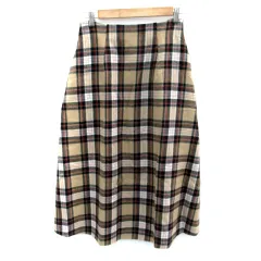ナチュラルビューティーベーシック NATURAL BEAUTY BASIC フレアスカート マキシ丈 ロング丈 チェック柄 L マルチカラー ベージュ /SM20